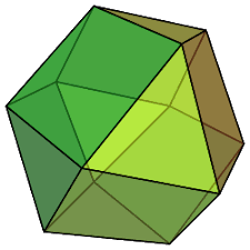 Cuboctahedron - polyhedron with 8 triangular and 6 square faces