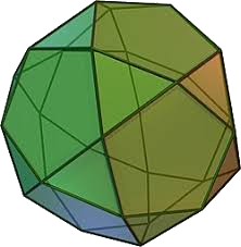 Icosidodecahedron - polyhedron with 20 triangular and 12 pentagonal faces
