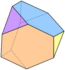 Truncated Tetrahedron - tetrahedron with vertices cut off creating hexagonal and triangular faces